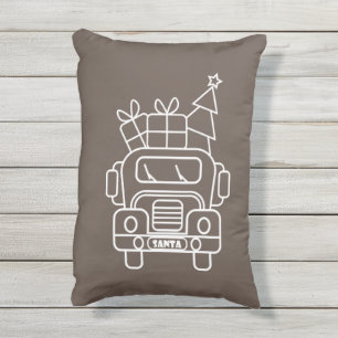 概要クリスマストラックサンタカーのフロントビュー アウトドアクッション