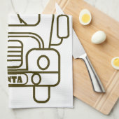 概要クリスマストラックサンタカーのフロントビュー キッチンタオル (四つ折り)