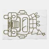 概要クリスマストラックサンタカーのフロントビュー キッチンタオル (横)