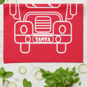 概要クリスマストラックサンタカーのフロントビュー キッチンタオル (折り畳み)