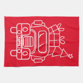 概要クリスマストラックサンタカーのフロントビュー キッチンタオル (横)