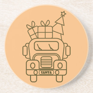 概要クリスマストラックサンタカーのフロントビュー コースター