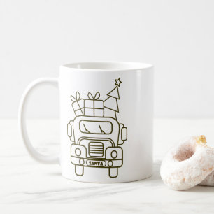概要クリスマストラックサンタカーのフロントビュー コーヒーマグカップ
