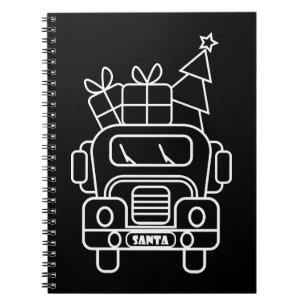 概要クリスマストラックサンタカーのフロントビュー ノートブック