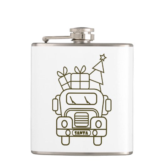 概要クリスマストラックサンタカーのフロントビュー フラスク (正面)
