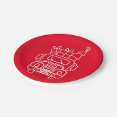 概要クリスマストラックサンタカーのフロントビュー ペーパープレート (アングル)