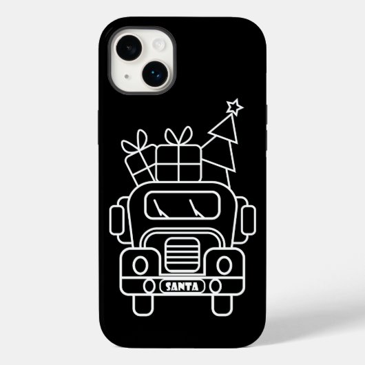 概要クリスマストラックサンタカーのフロントビュー Case-Mate iPhoneケース (裏面)
