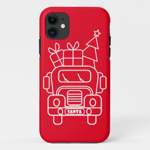 概要クリスマストラックサンタカーのフロントビュー iPhone 11 ケース
