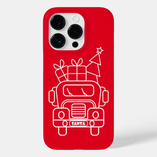 概要クリスマストラックサンタカーのフロントビュー Case-Mate iPhoneケース (裏面)