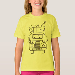 概要クリスマストラックサンタカーのフロントビュー Tシャツ