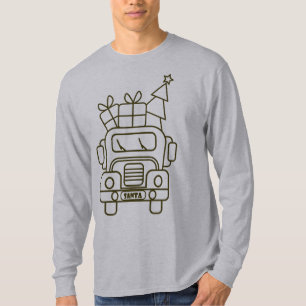 概要クリスマストラックサンタカーのフロントビュー Tシャツ