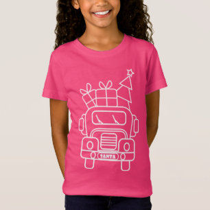 概要クリスマストラックサンタカーのフロントビュー Tシャツ