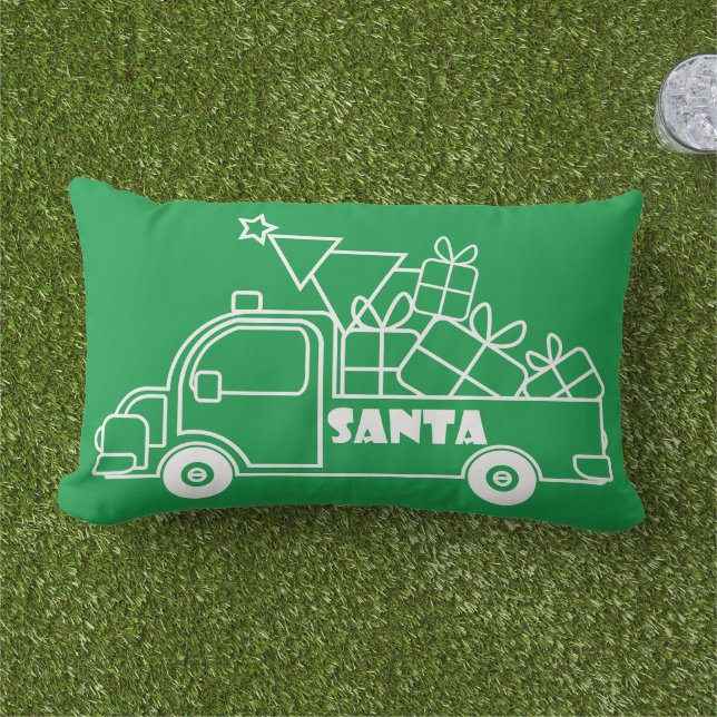 概要クリスマストラックサンタ車の側面 アウトドアクッション (芝生)