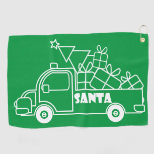 概要クリスマストラックサンタ車の側面 ゴルフタオル