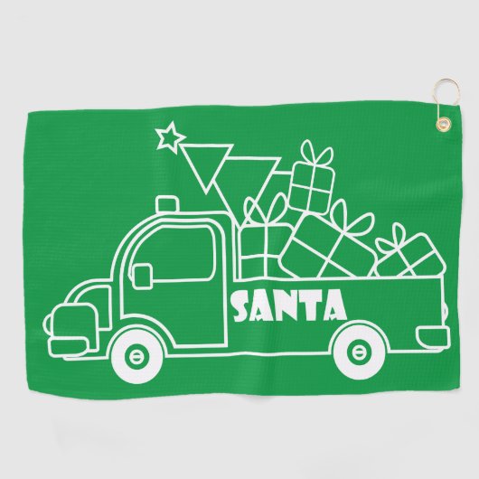 概要クリスマストラックサンタ車の側面 ゴルフタオル (横)