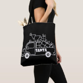 概要クリスマストラックサンタ車の側面 トートバッグ (クローズアップ)