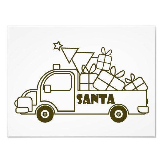 概要クリスマストラックサンタ車の側面 フォトプリント            (正面)
