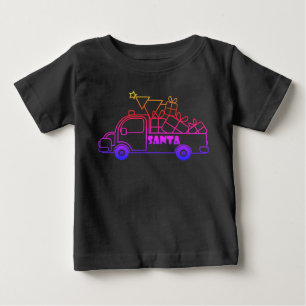 概要クリスマストラックサンタ車の側面 ベビーTシャツ
