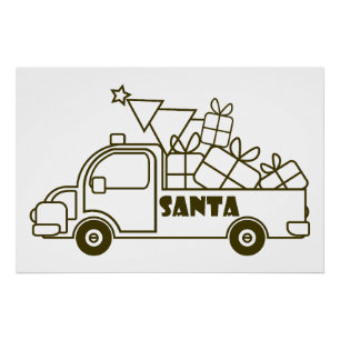 概要クリスマストラックサンタ車の側面 ポスター