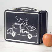 概要クリスマストラックサンタ車の側面 メタルランチボックス (インサイチュ)