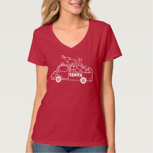 概要クリスマストラックサンタ車の側面 Tシャツ
