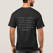 概要シャーマンおよび引用文-黒 Tシャツ (裏面)