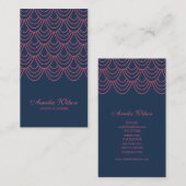 概要スタイリッシュピンクブルー幾何学的ソーシャルメディア 名刺 (正面/裏面)