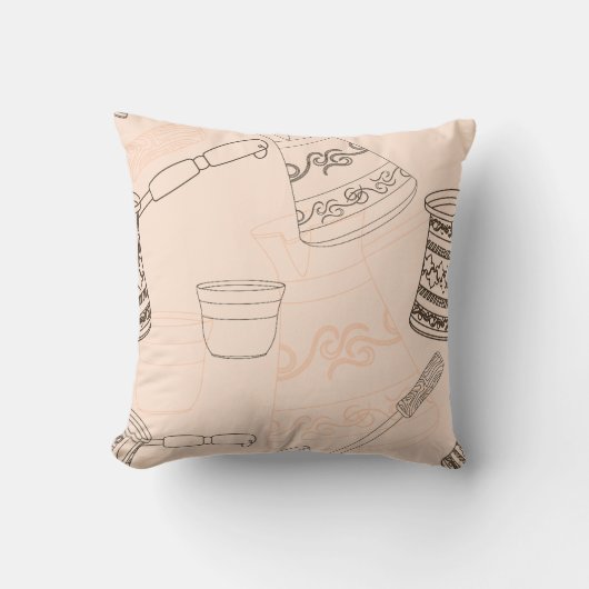 概要トルコのコーヒーエレガントミニマルデザイン クッション (正面)