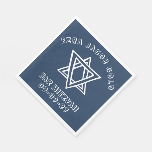 概要文字ダビデカスタムバルミツワー星 スタンダードランチョンナプキン (角)