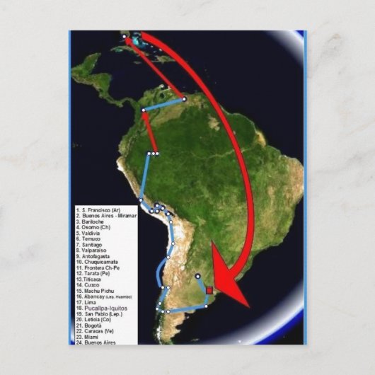 概要説明Espa(TM):最初のボヤの地図 ポストカード (正面)