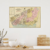 概要、インデックスのマップWestchester County ポスター (キッチン)