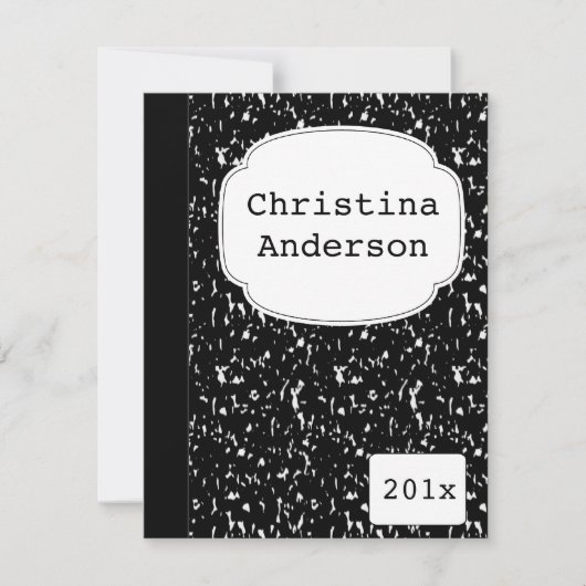 構成のノートの卒業の招待状 招待状 (正面)