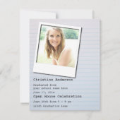 構成のノートの卒業の招待状 招待状 (裏面)