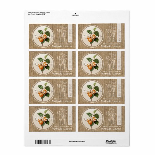 構成アブリコファイットメゾンエチケット水平 ラベル (フルシート)