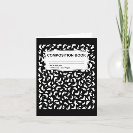 構成ノートブックのハロウィーンの衣装の男性女性 カード (正面)