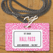 構成ノートブック教室ホールパスピンク バッジ