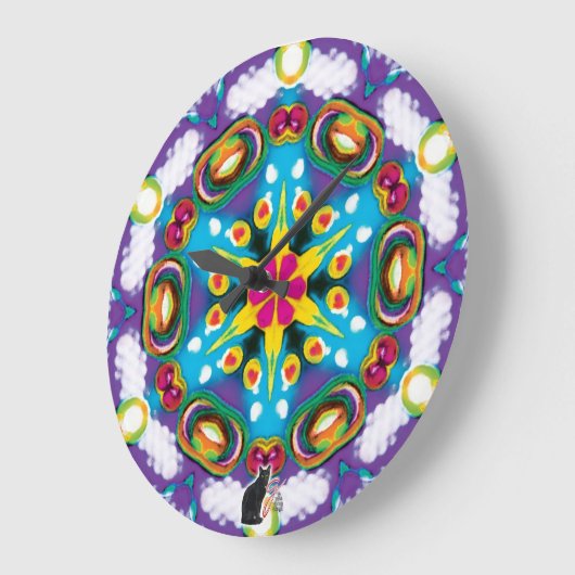 構成万華鏡のように千変万化するパターン ラージ壁時計 (傾斜)