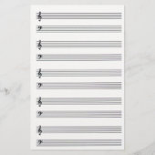 構成音楽によって並べられる文房具 便箋 (正面)