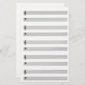 構成音楽によって並べられる文房具 便箋 (正面/裏面)