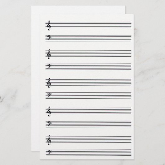 構成音楽によって並べられる文房具 便箋 (正面/裏面)