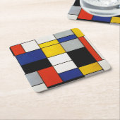 構成、モンドリアン スクエアペーパーコースター (アングル)