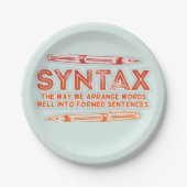 構文おもしろい文構造の文法 ペーパープレート (正面)