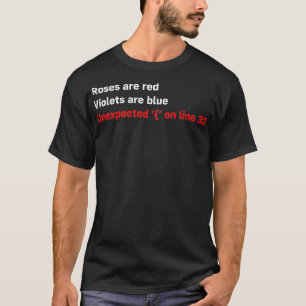構文エラーTシャツ - プログラマーのバラは赤くて、紫色だ Tシャツ