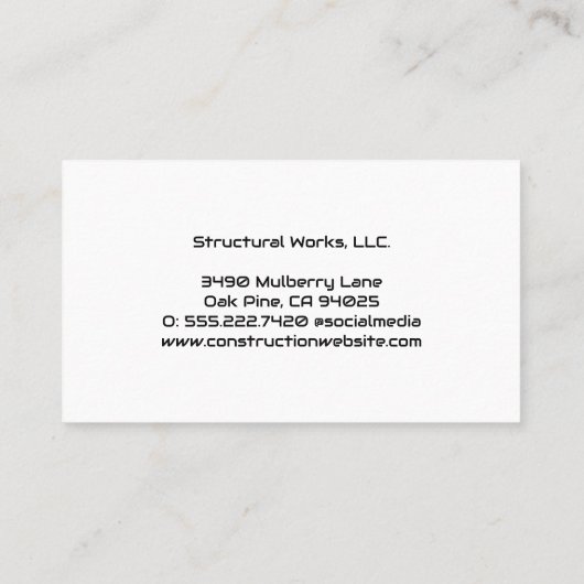 構築された建物 | 契約者用手工具 名刺 (裏面)