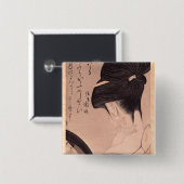 構造に置いている女性 缶バッジ (正面&裏面)