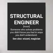 構造エンジニア定義ユーモア引用文 ポスター (正面)