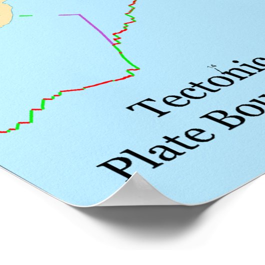 構造プレートと動きベクトルのワールドマップ ポスター (角)