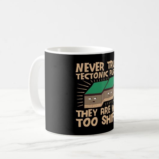 構造プレートを信用しない コーヒーマグカップ (正面左)