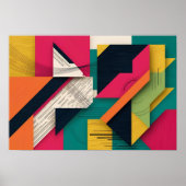 構造化されたカオス：カラーブロック抽象芸術 ポスター (正面)