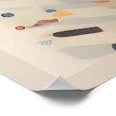 構造化されたカオス：調和の抽象芸術型枠 ポスター (角)